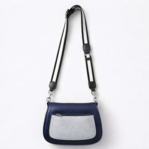 Marc Jacobs Empire City Messenger Leather Blue, Black and Gray Crossbody Bag